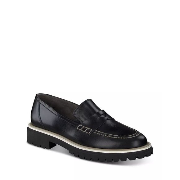 Paul Green Justine Lug Black Women's Leather Loafer UK 8 US 10.5 NEW $375 [jb] - Picture 1 of 12